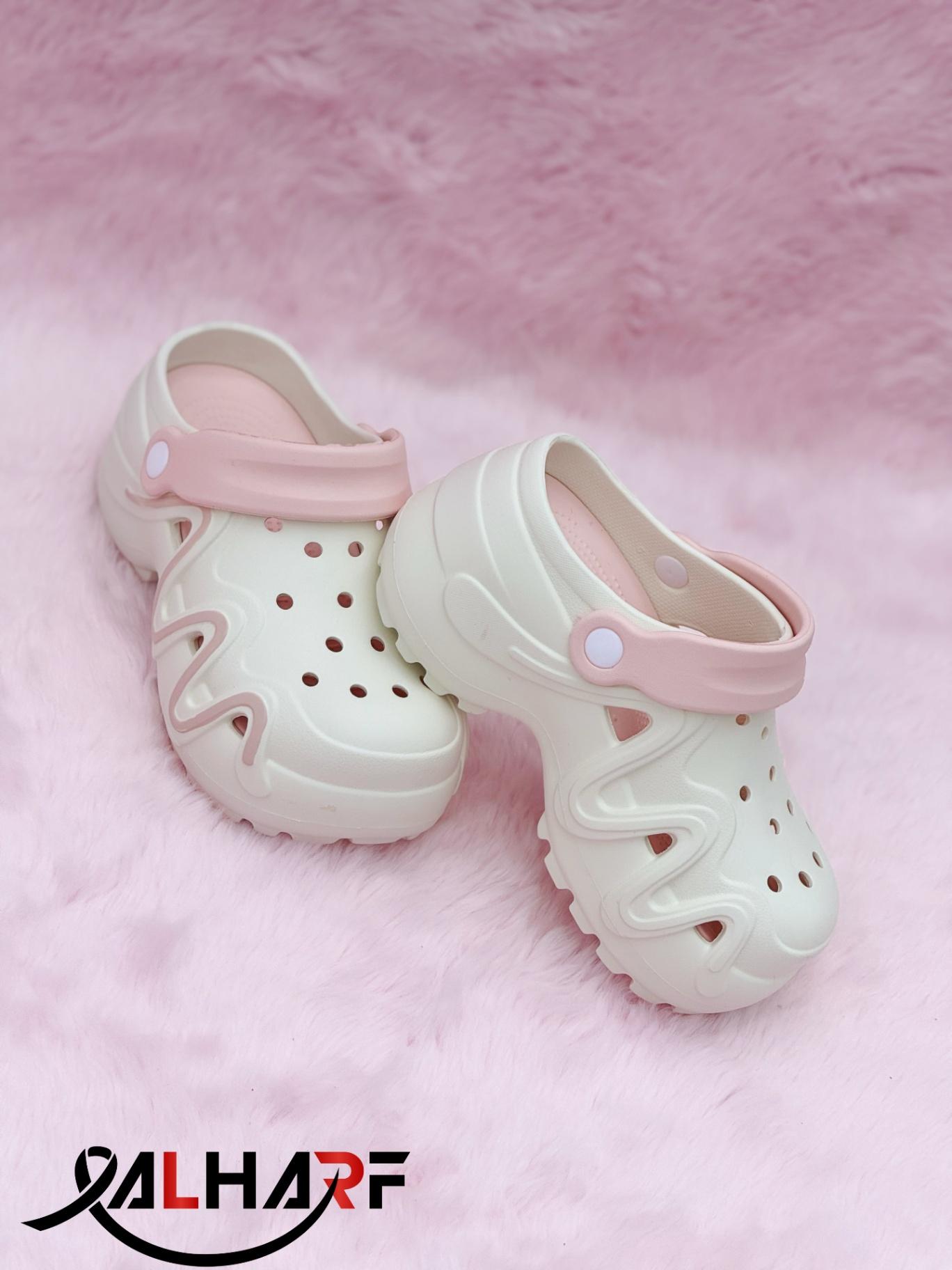 Off white Wave Height Crocs (3” Heel)