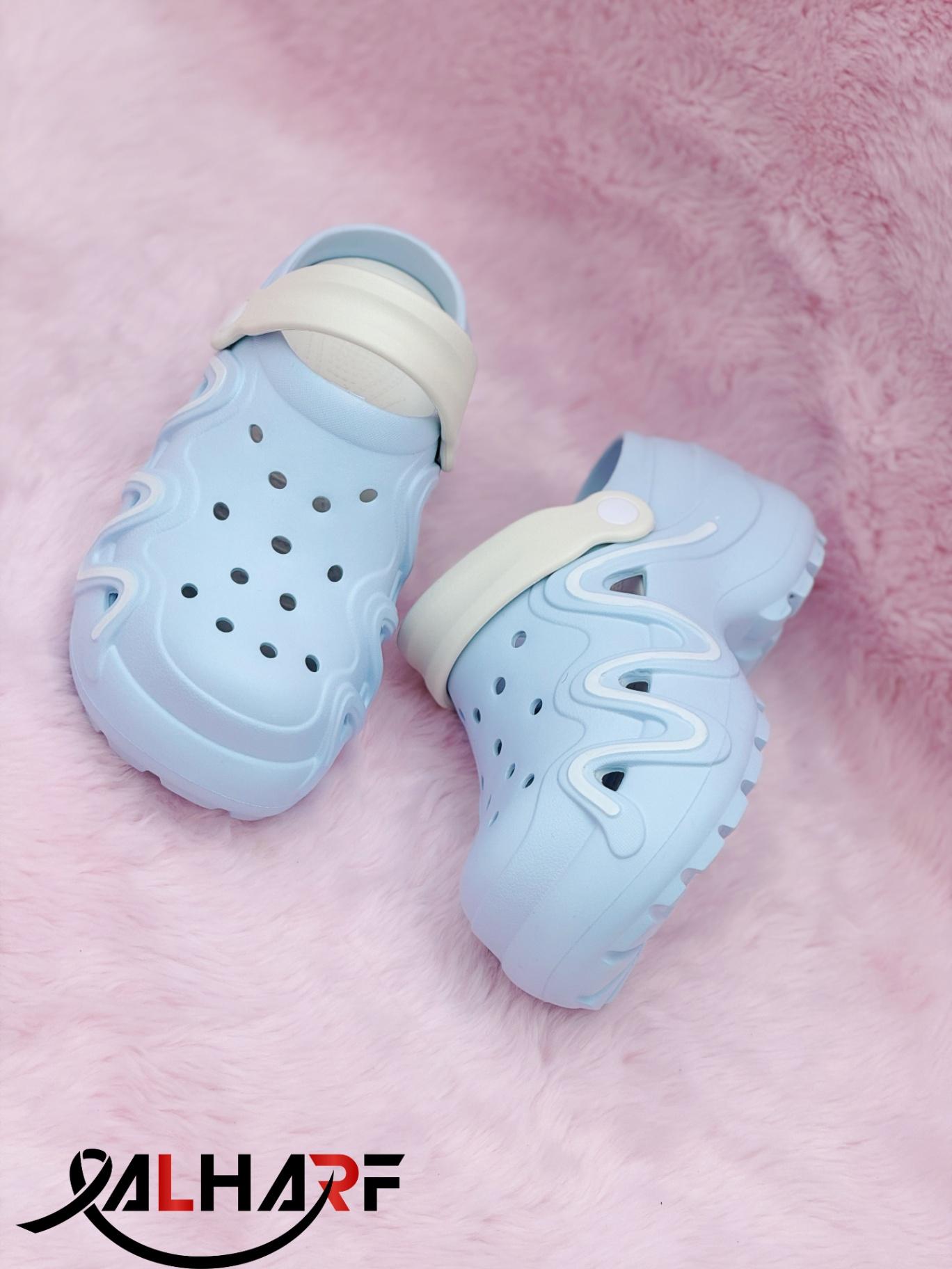Sky blue Wave Height Crocs (3” Heel)