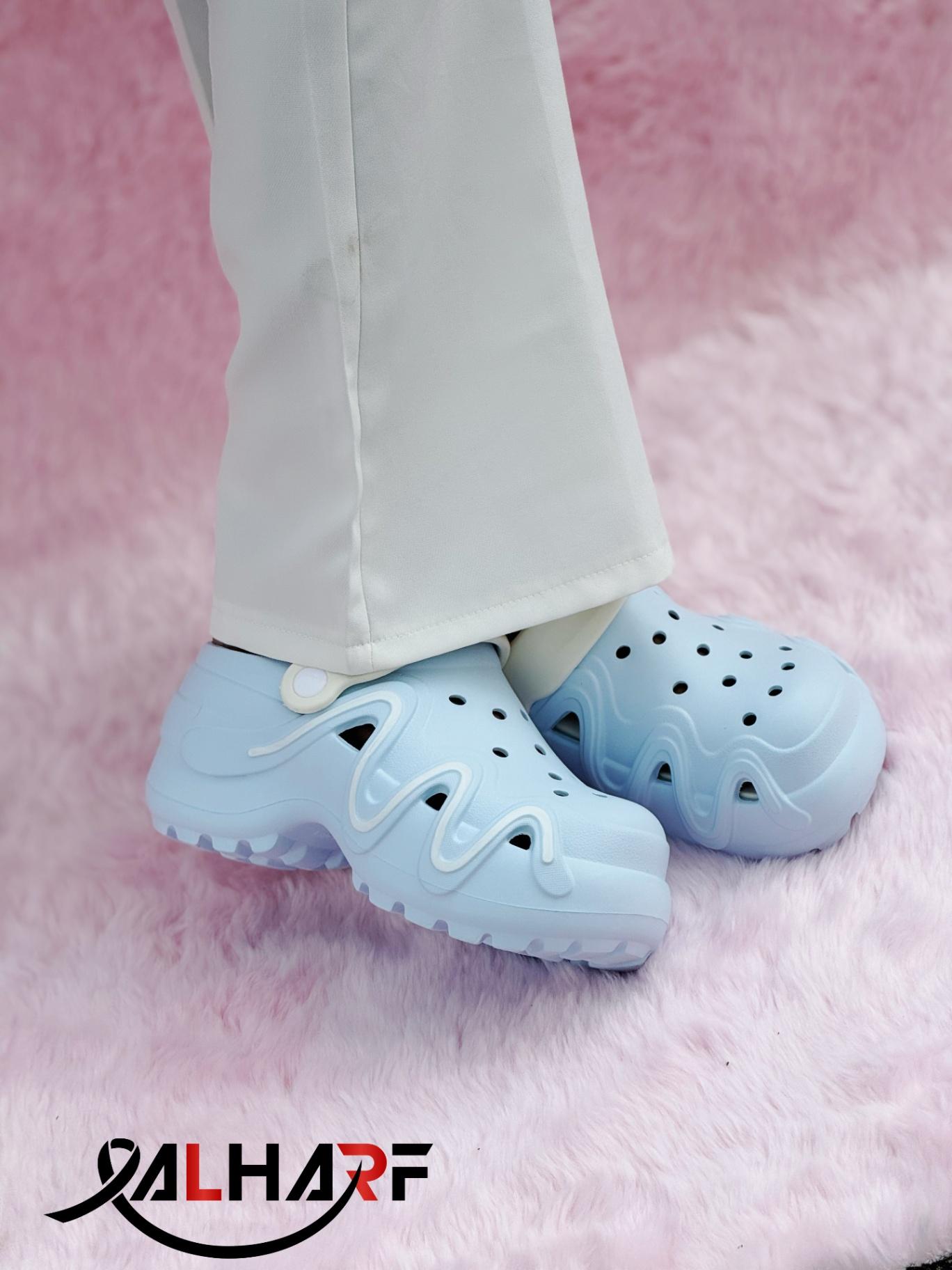 Sky blue Wave Height Crocs (3” Heel)